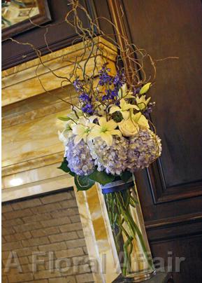 RF1031-Cobalt Blue and White Elegant Stylish Tall Centerpiece