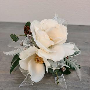 BF0810-White Boho Corsage