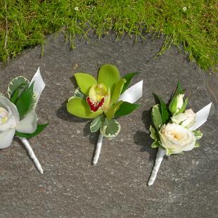 BF0330-White Cymbidium Orchid Boutonniere