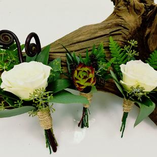 BF0761-Fern and Succulant Boutonnieres