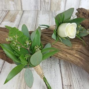 BF0767-Natural Greenery Boutonniere's