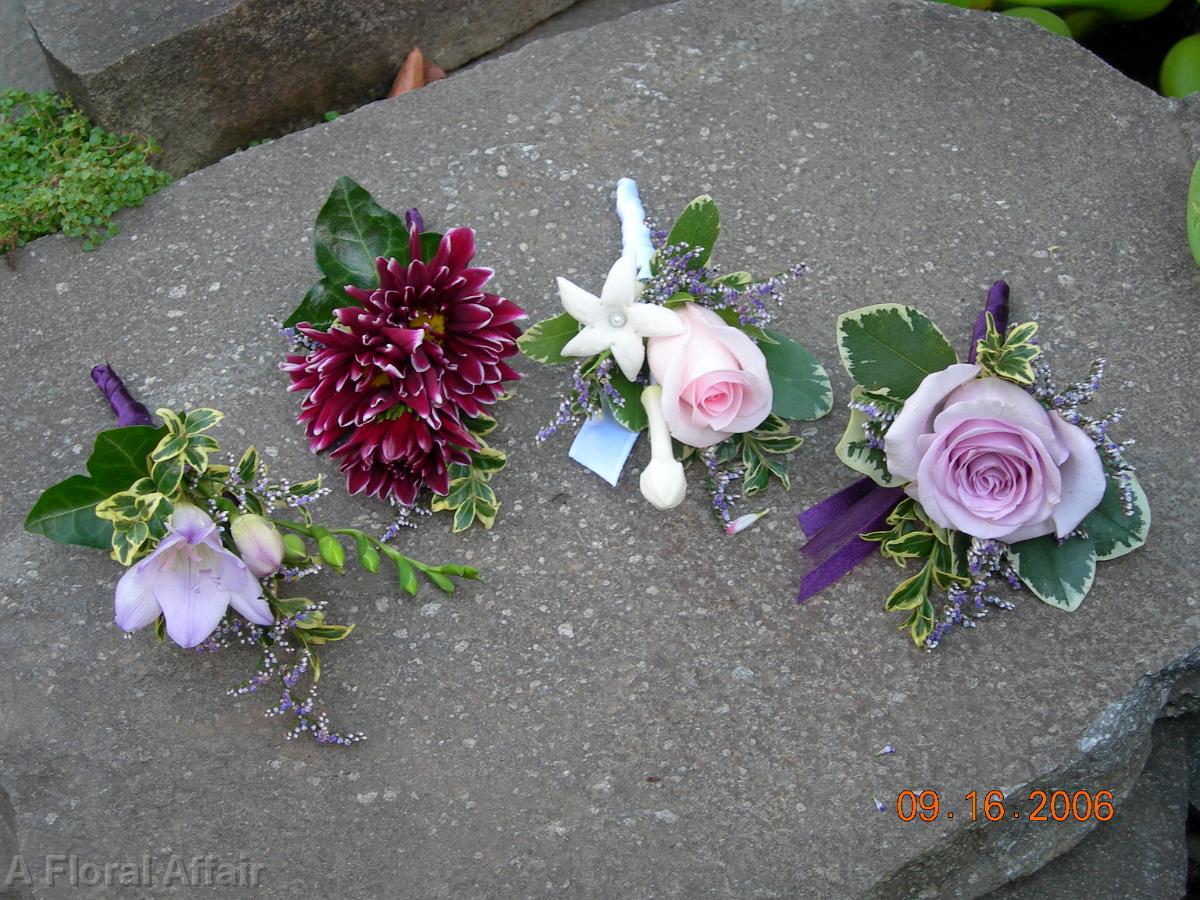 BF0117-Shades of Lavender Natural Boutonnieres