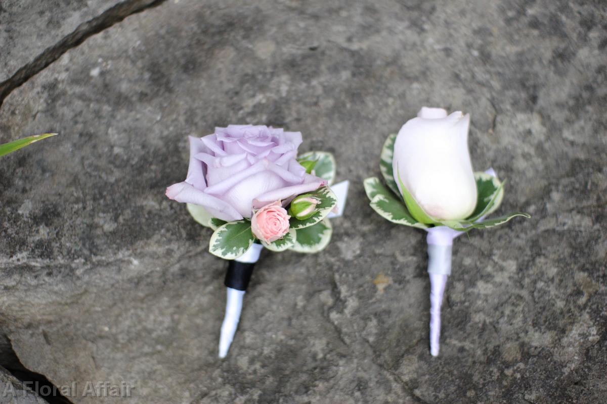 BF0457-Lavender and Blush Boutonnieres
