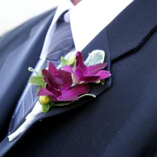 BF0103-Plum Orchid Boutonniere