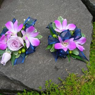 BF03-Blue and Wistera Corsages