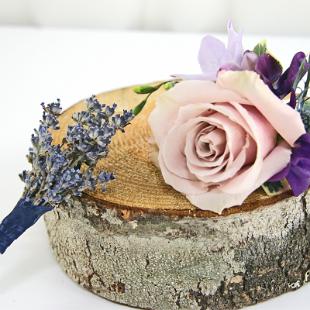 BF0593-Dried Lavender Boutonniere