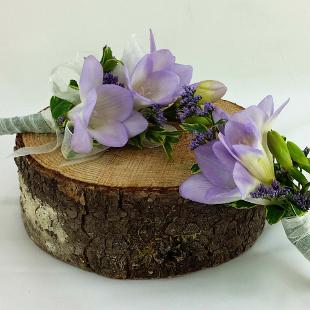 BF0685-Lavender freesia and misty blue boutonniere