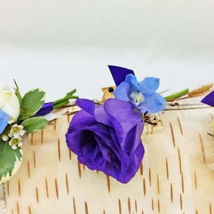 BF0741-Blue and Purple Mens Boutonniere's