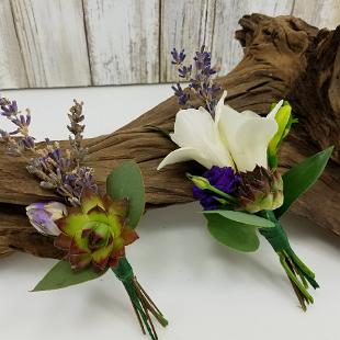 BF0758-Succulant and Lavender Boutonnieres