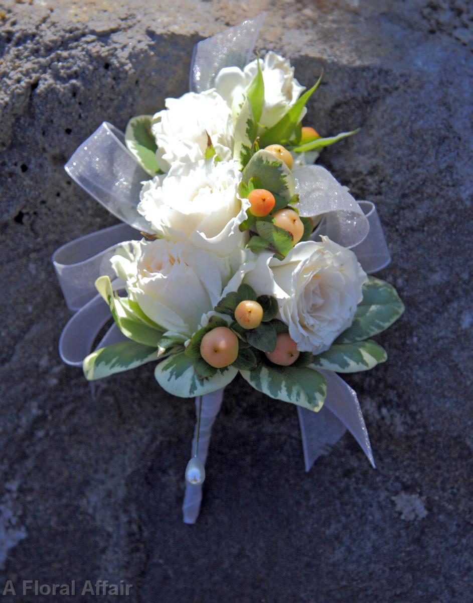 BF0576-Apricot and Ivory Corsage