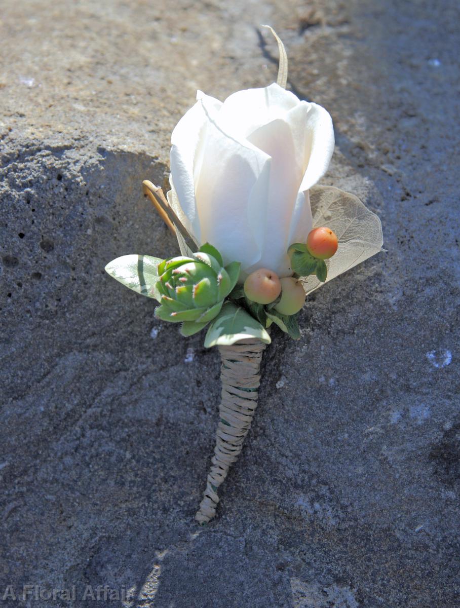 BF0578-Succulent and Bloom Boutonniere