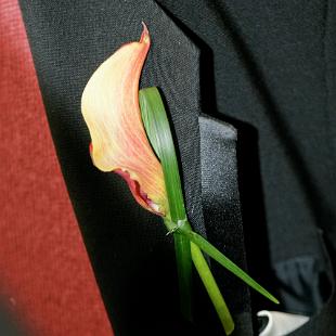 BF0371-Orange Mini Calla Boutonniere