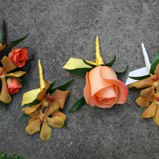 BF0467-Fall Orchid and Rose Boutonnieres