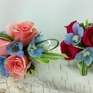 BF0727-Pink, Red and Blue Rose Corsage