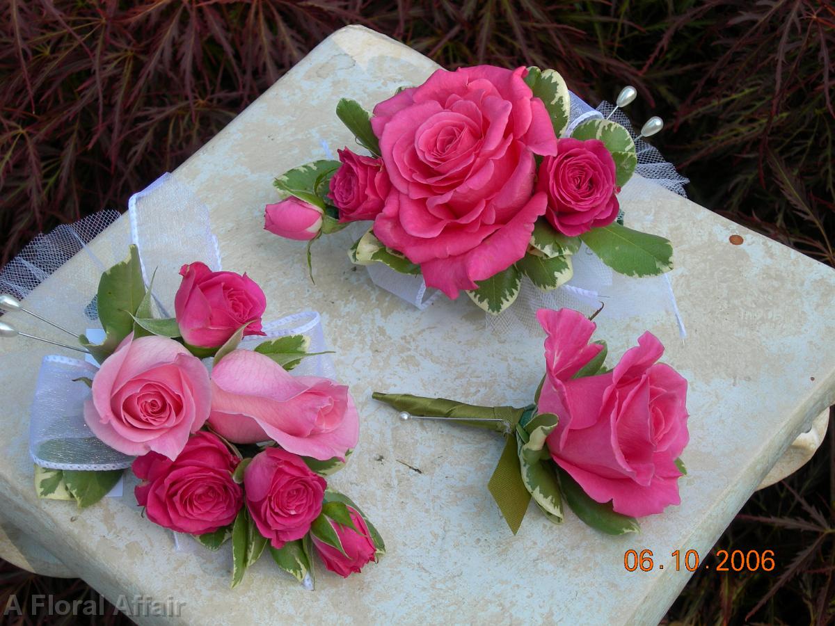 BF0089-Begonia Pink Boutonnier and Corsages
