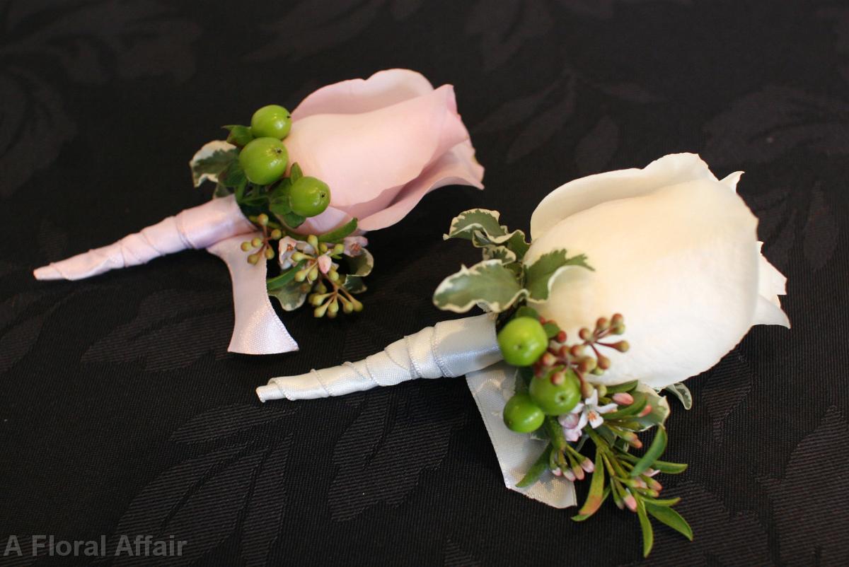 BF0560-Traditional Blush and Ivory Boutonnieres