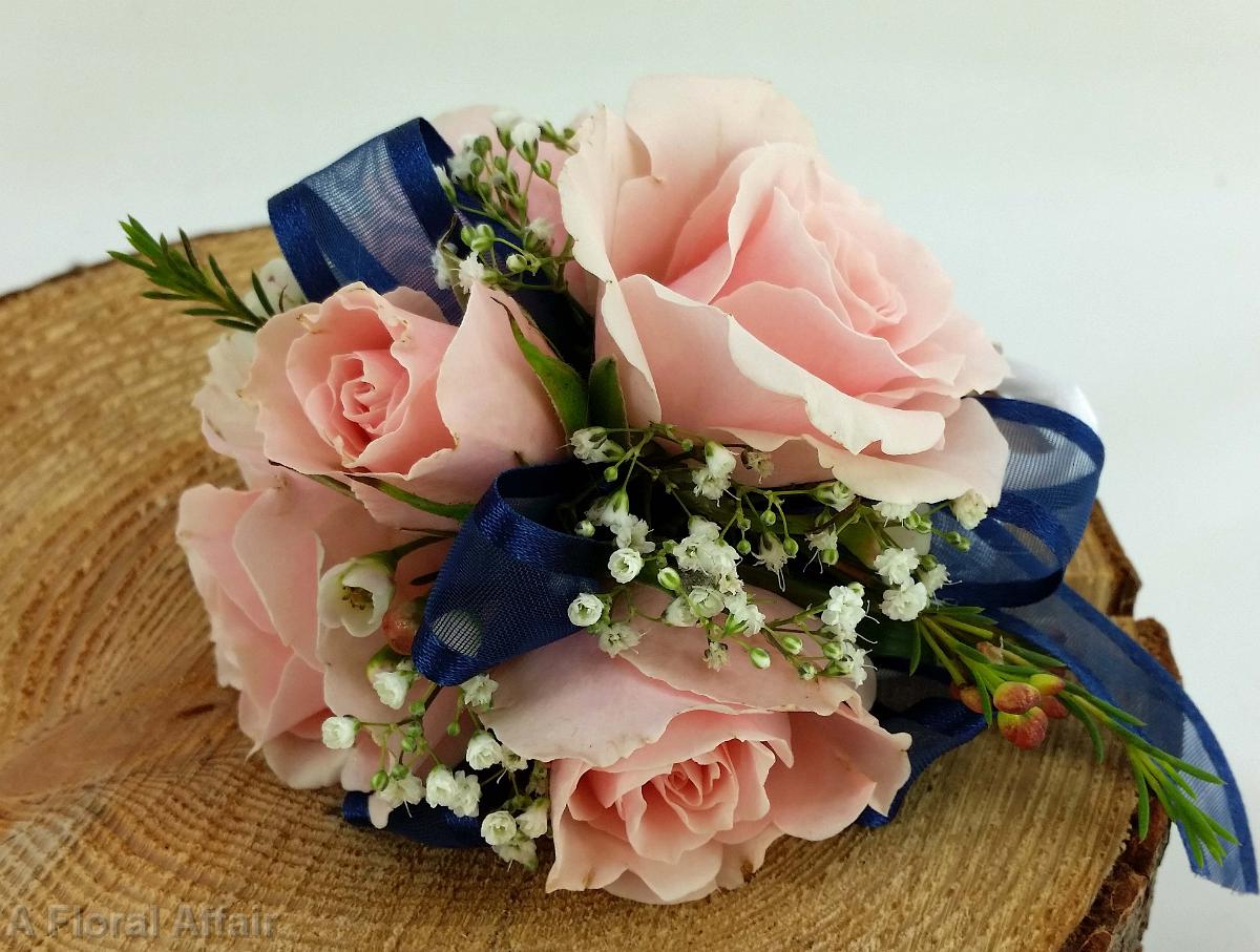 BF0682-Ballet Pink and Navy Blue Corsage
