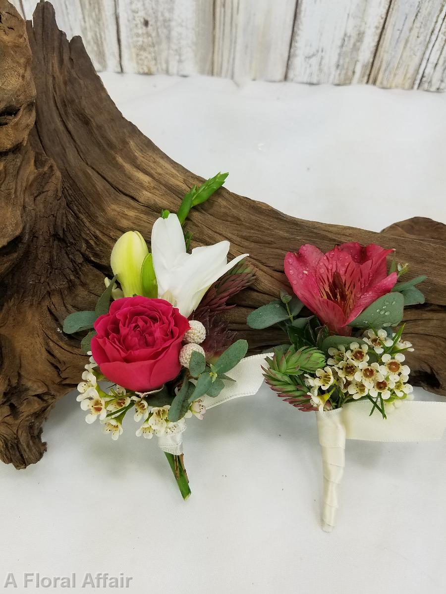 BF0751-Freesia and Rose Boutonniere