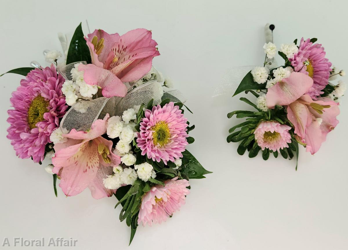 BF0809-Pink Corsage and Boutonniere-1