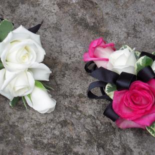 BF0388-Black,White and Pink Corsages