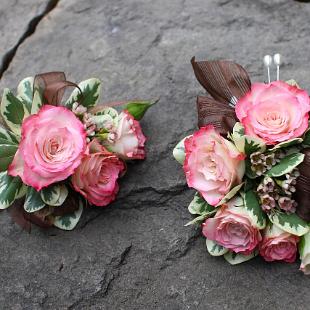 BF0435-Pink and Brown Country Corsage