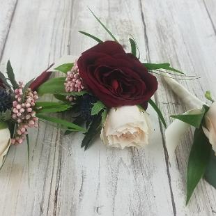 BF0778-Blush, Deep Red and Blue Boutonniere's