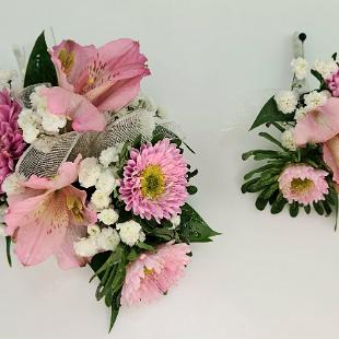 BF0809-Pink Corsage and Boutonniere-1