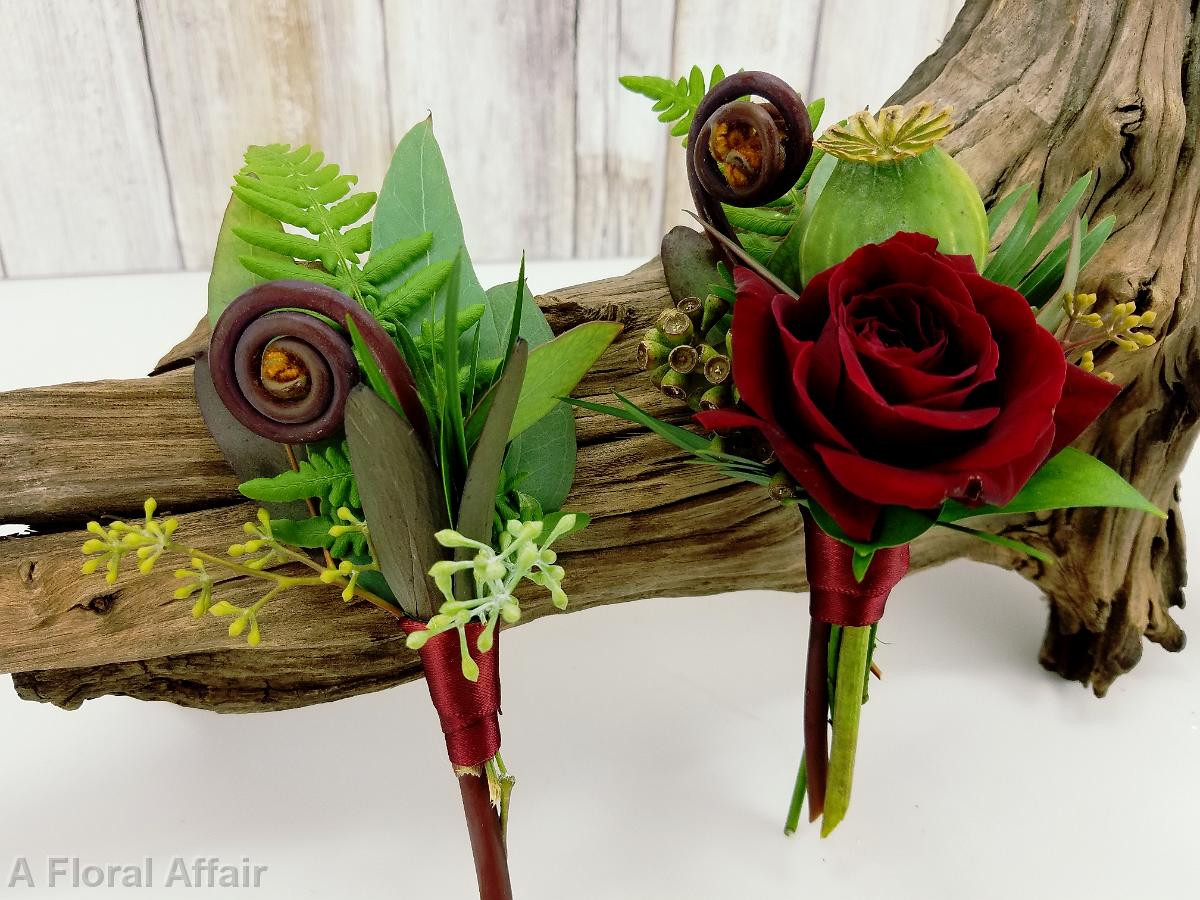 BF0759-Woodland Fern Curl Boutonniere