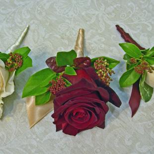 BF0286-Romantic Winter Red and White Boutonnieres