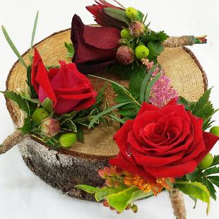 BF0665-Rustic Summer Red Rose Boutonnieres