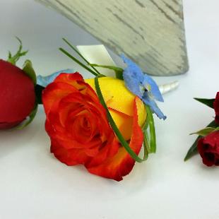 BF0702-Red, Yellow and Blue Boutonnieres