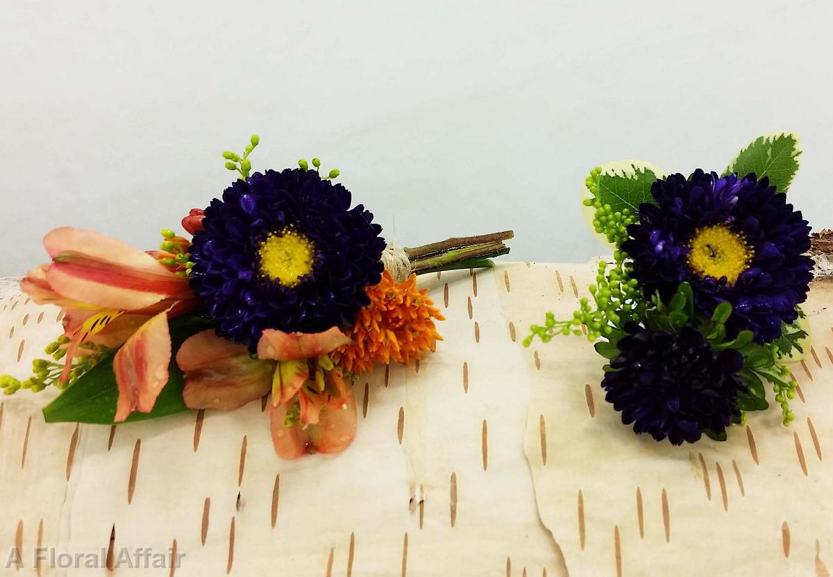 BF0743-Summer Alstromeria and Matsumoto Aster Boutonnieres