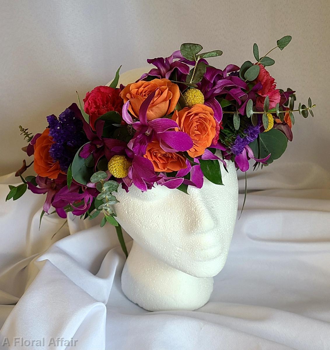 BF0825- Large Tropical Bright Floral Crown