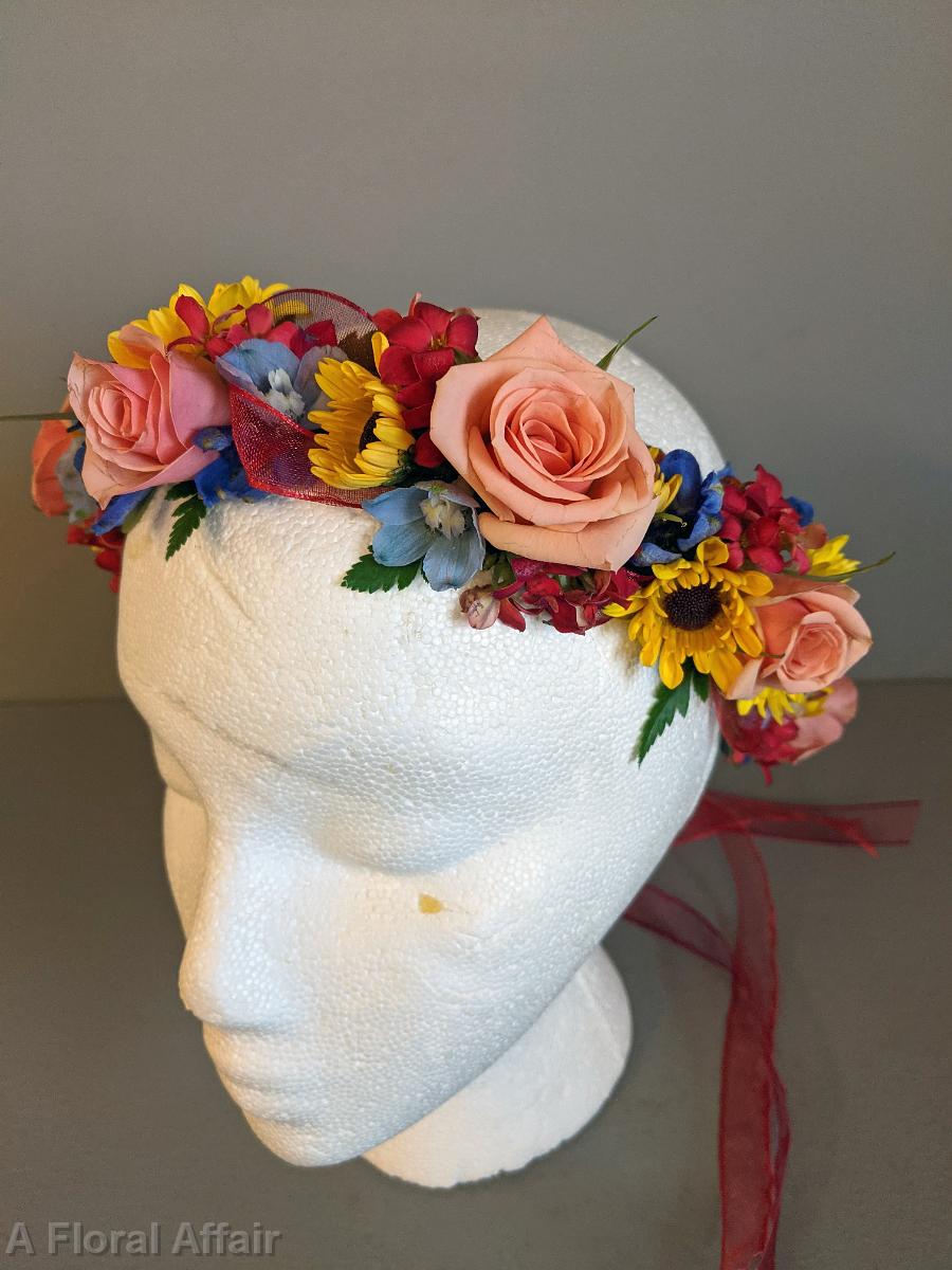 BF0828- Bright and Colorful Floral Crown