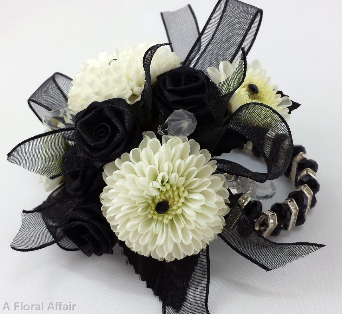 BF0666-Black and White Modern Edgy Corsage