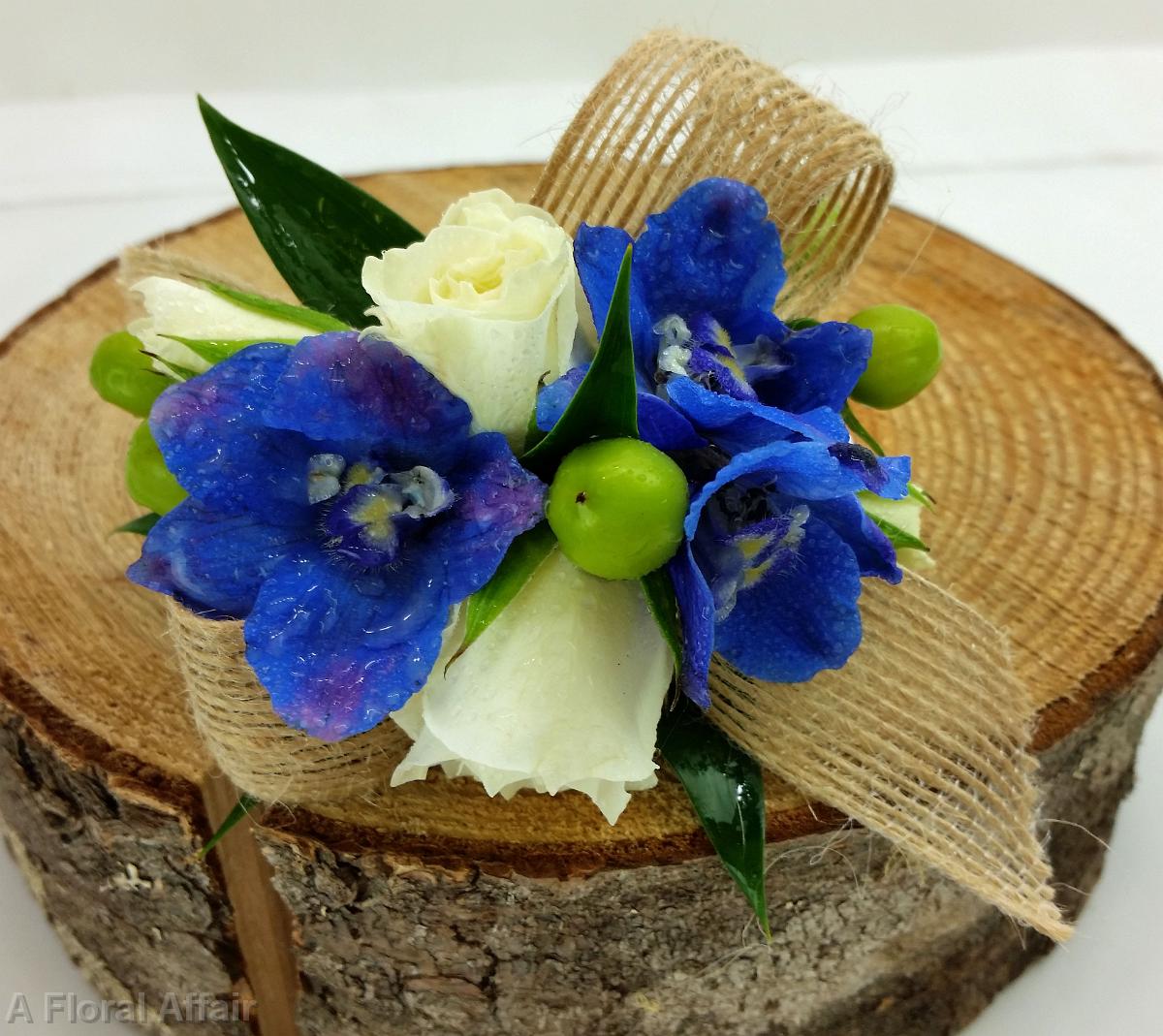 BF0705-Rustic Blue and White Corsage