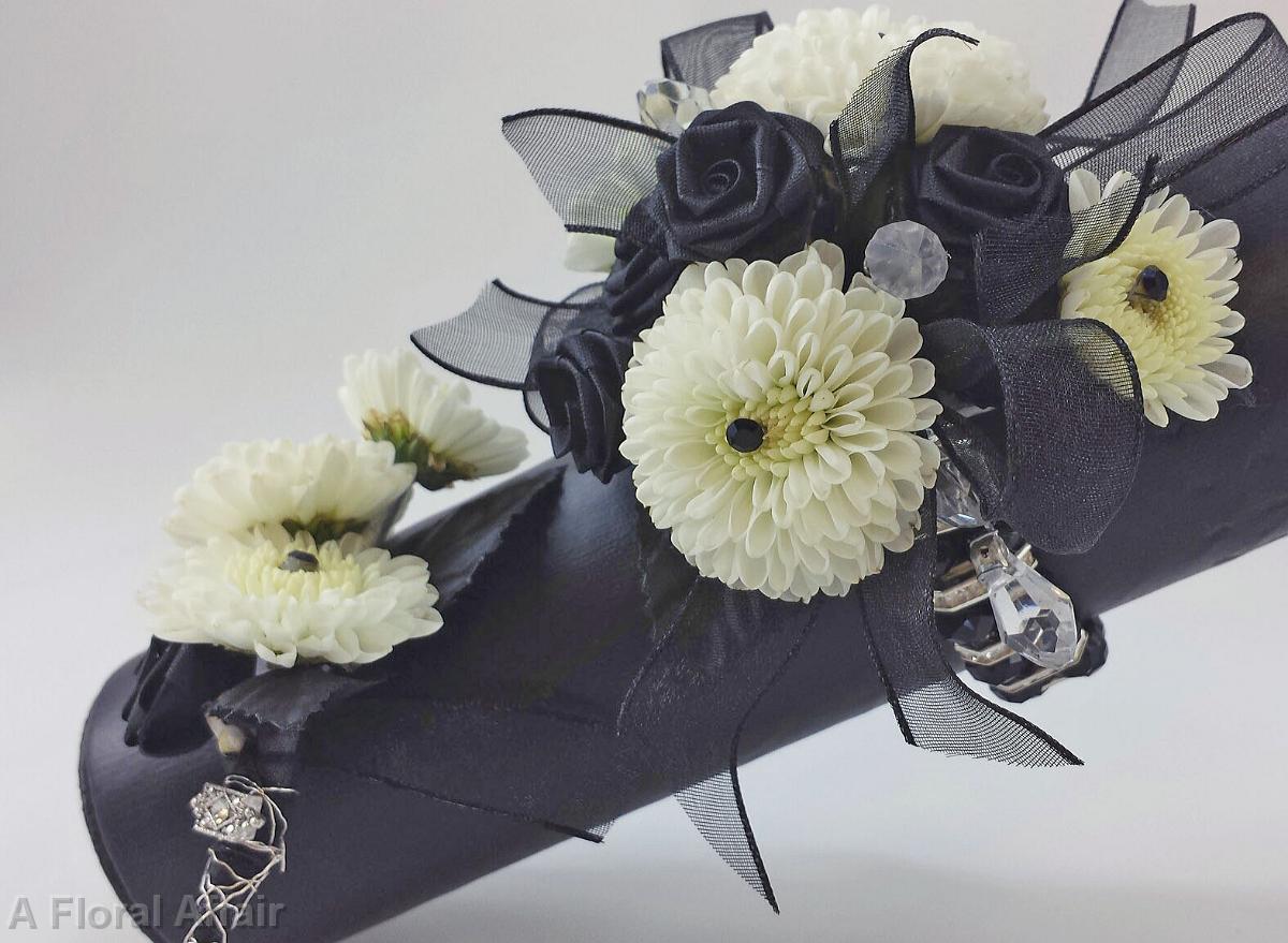 BF0753-Black and White Hollywood Glam Boutonniere and Corsage edited-1