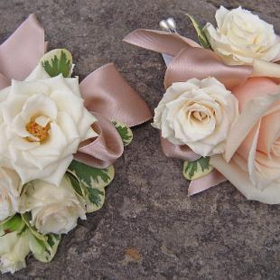 BF0448-Vintage Champagne and Ivory Corsages