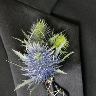 BF0556-Modern Thistle boutonniere