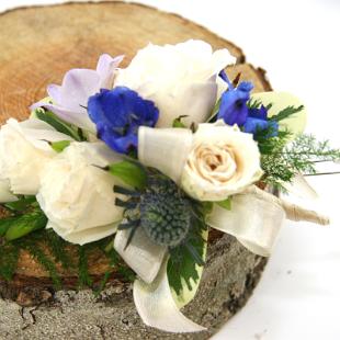 BF0592-Rose, Thistle and Freesia Corsage