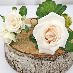 BF0597-Simple Ivory Rose Boutonnieres