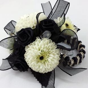 BF0666-Black and White Modern Edgy Corsage