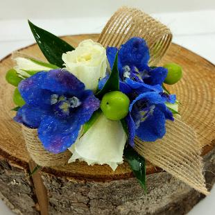 BF0705-Rustic Blue and White Corsage