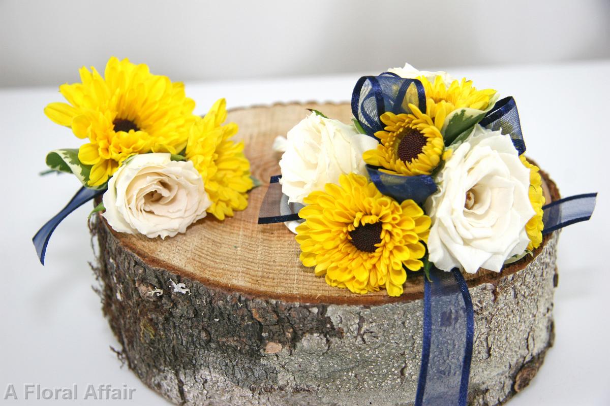 BF0616-Navy and Yellow Sunflower Body Flowers