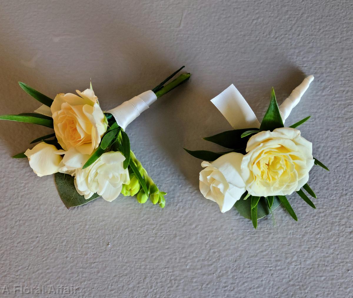 BF0812-Soft Yellow and White Boutonnieres