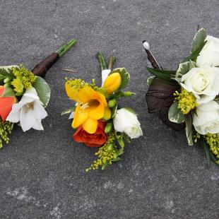 BF0482-Yellow, Orange and White Natural Garden Boutonnieres and Corsage