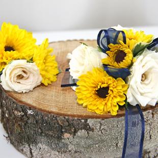 BF0616-Navy and Yellow Sunflower Body Flowers